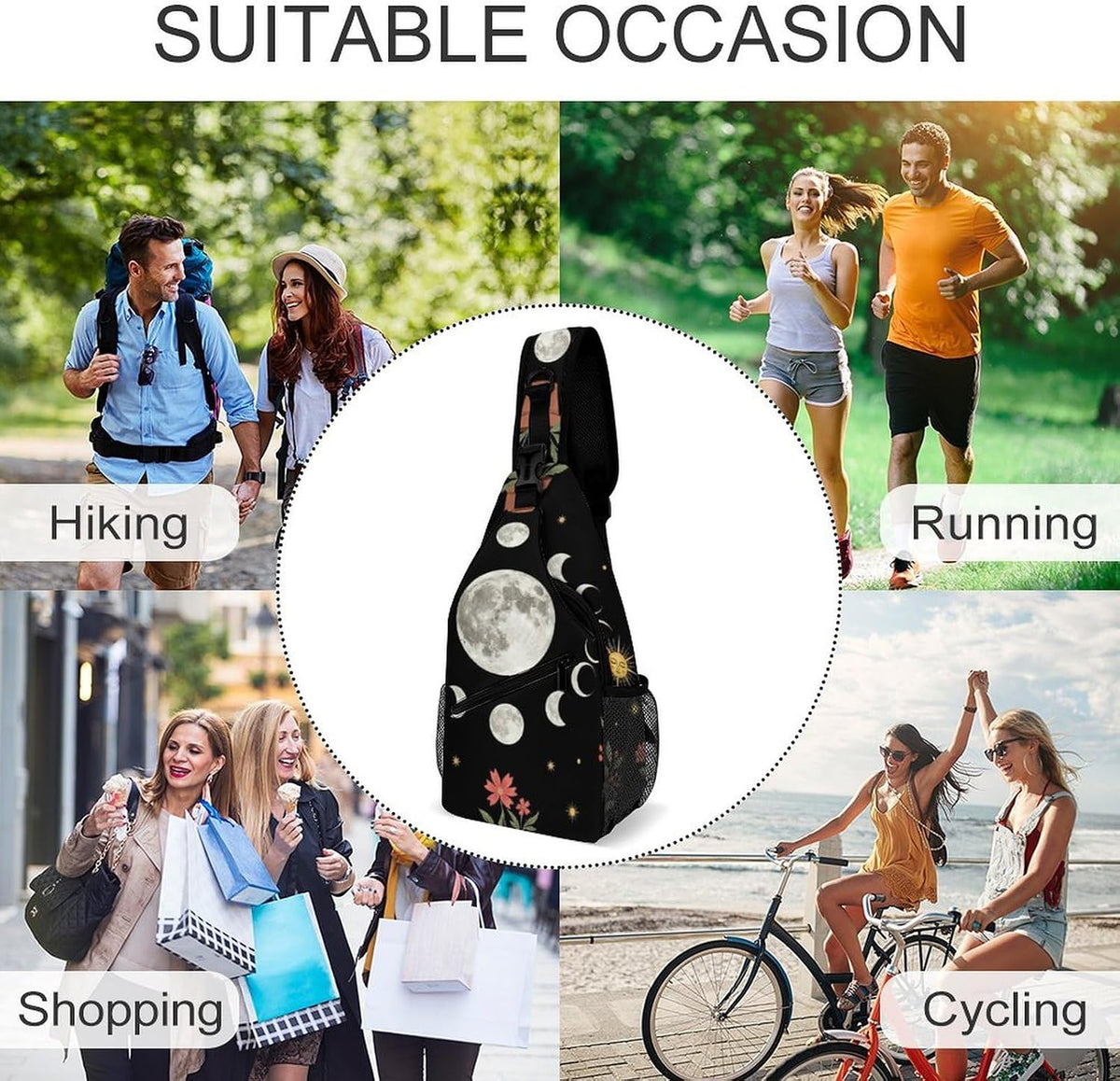 Men Women Sling Backpack Outdoor Sport Daypack Travel Bag, Multipurpose Anti-Theft Carry On Bag, Breathable Chest Sling Shoulder Backpacks Bags, Cute Aircraft Airplane