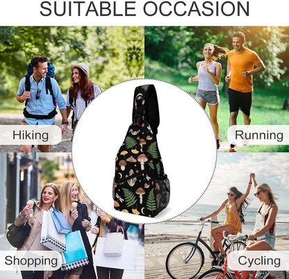 Men Women Sling Backpack Outdoor Sport Daypack Travel Bag, Multipurpose Anti-Theft Carry On Bag, Breathable Chest Sling Shoulder Backpacks Bags, Cute Aircraft Airplane