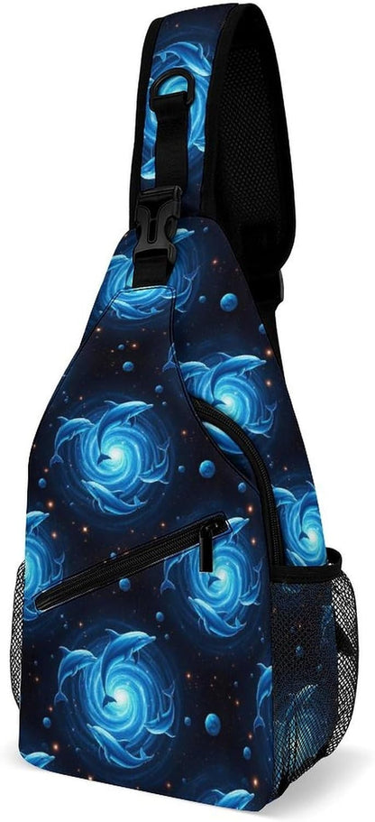 Men Women Sling Backpack Outdoor Sport Daypack Travel Bag, Multipurpose Anti-Theft Carry On Bag, Breathable Chest Sling Shoulder Backpacks Bags, Cute Aircraft Airplane