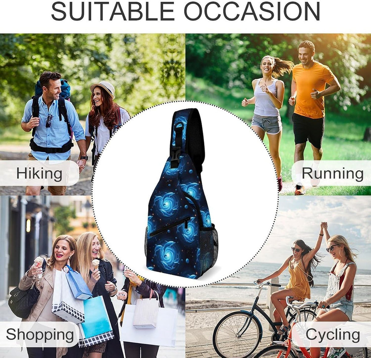 Men Women Sling Backpack Outdoor Sport Daypack Travel Bag, Multipurpose Anti-Theft Carry On Bag, Breathable Chest Sling Shoulder Backpacks Bags, Cute Aircraft Airplane
