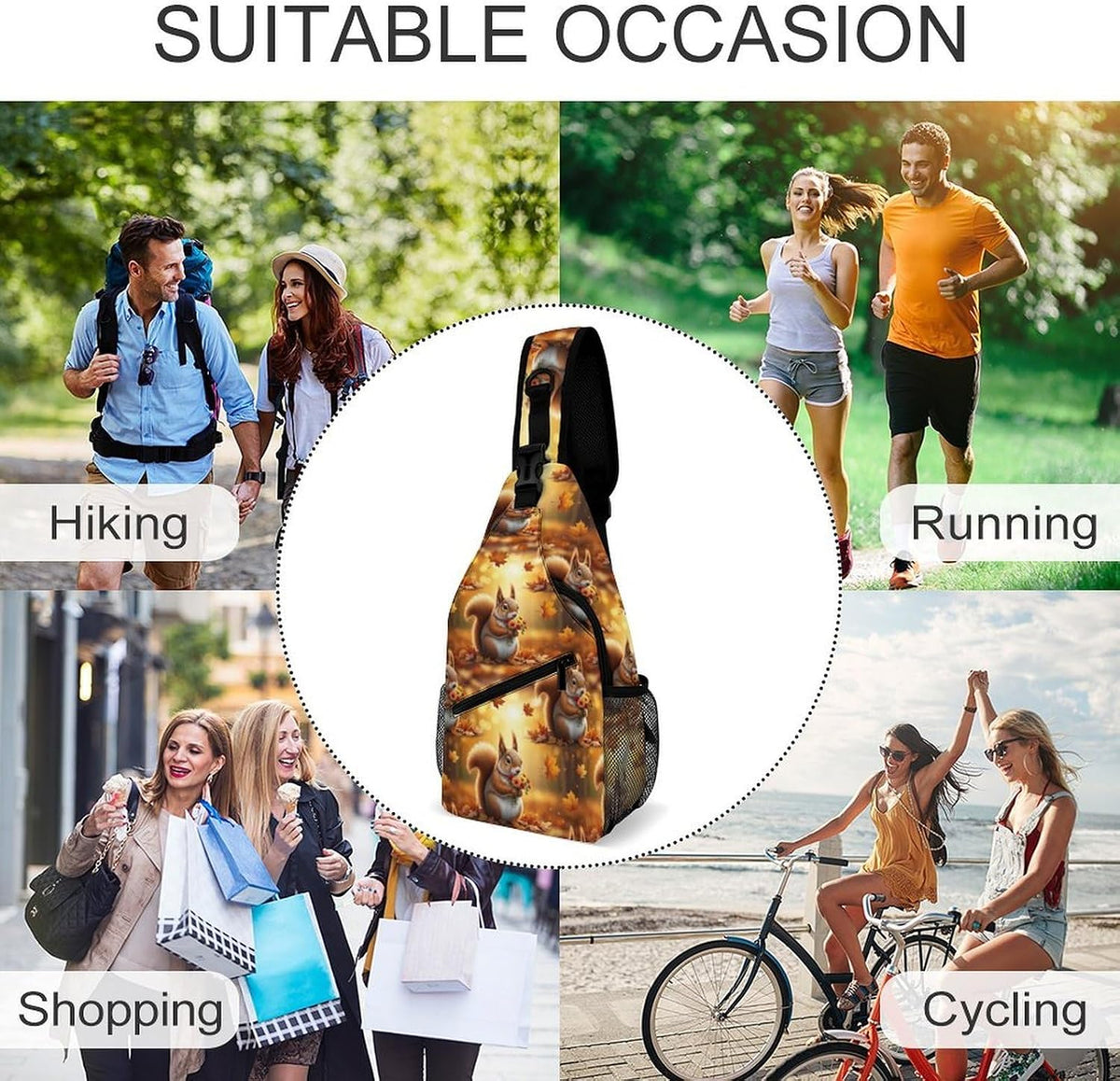 Men Women Sling Backpack Outdoor Sport Daypack Travel Bag, Multipurpose Anti-Theft Carry On Bag, Breathable Chest Sling Shoulder Backpacks Bags, Cute Aircraft Airplane