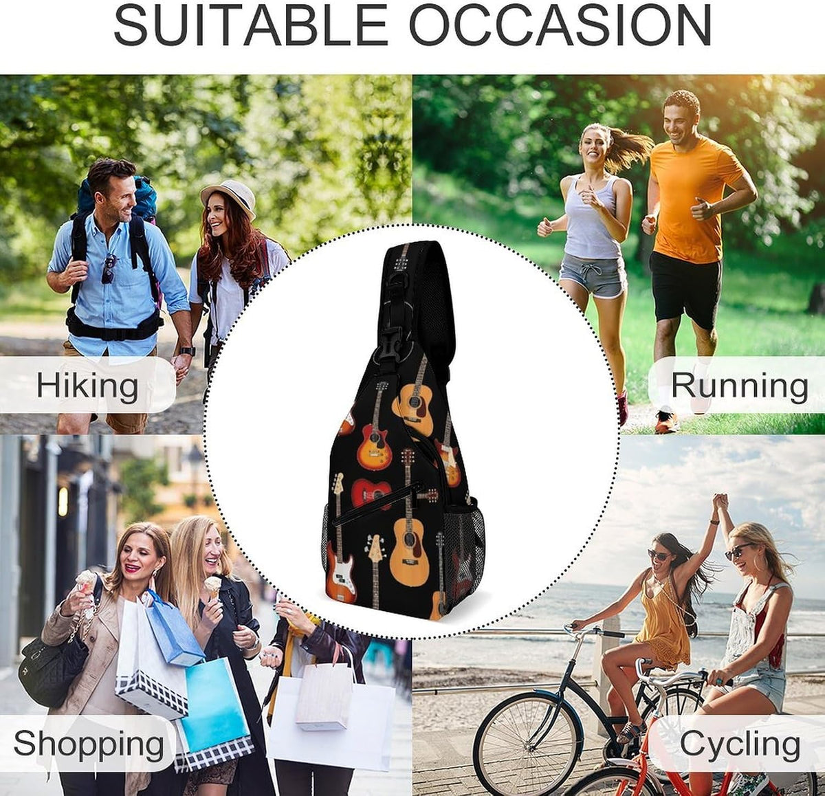 Men Women Sling Backpack Outdoor Sport Daypack Travel Bag, Multipurpose Anti-Theft Carry On Bag, Breathable Chest Sling Shoulder Backpacks Bags, Cute Aircraft Airplane
