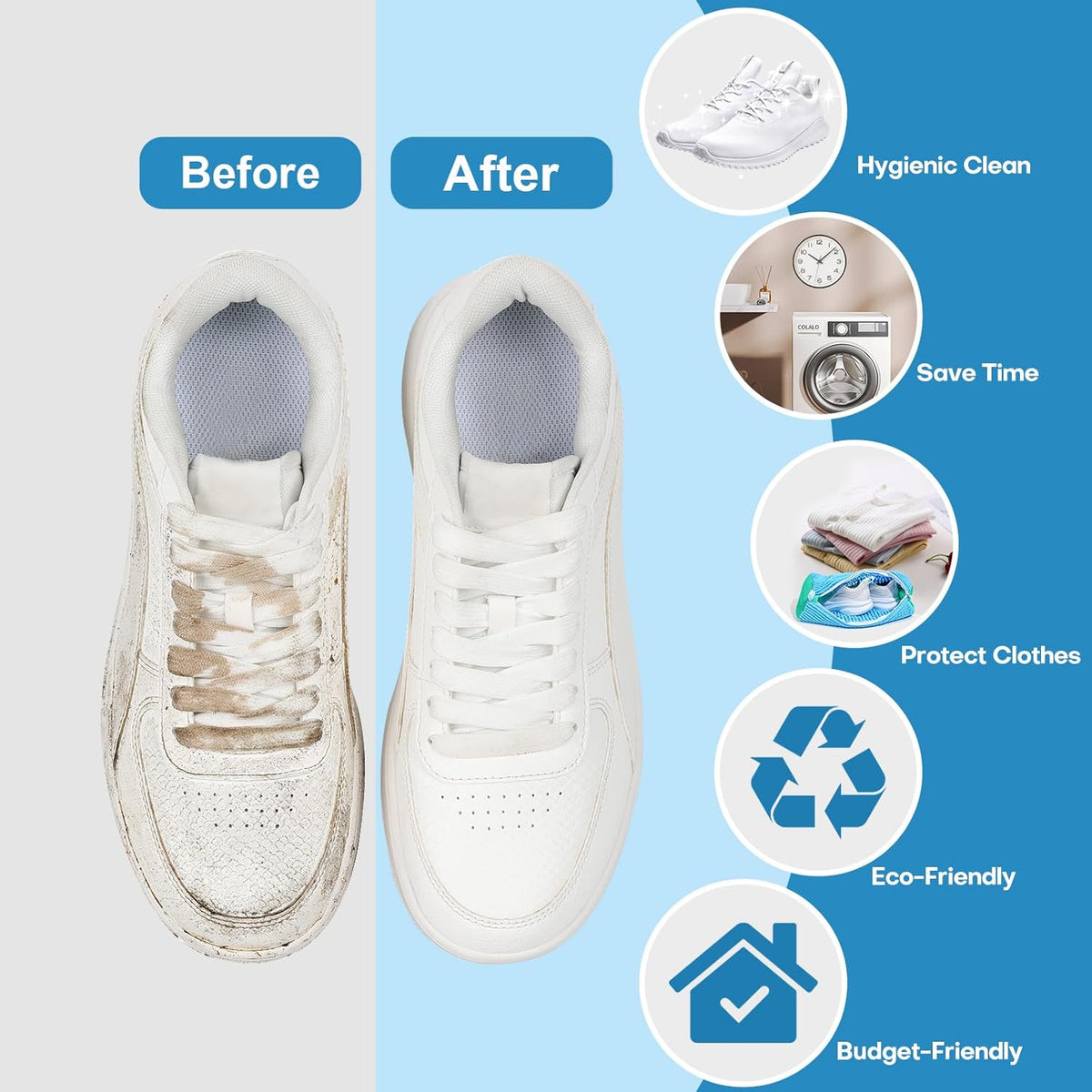 Shoe Washing Machine Bag: Laundry Shoe Bag for Washer and Dryer - 2pc Reusable Shoe Cleaning Bag for Sneaker Tennis Shoes Unstain Cleaner Kit (Yellow 2pcs)