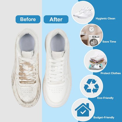 Shoe Washing Machine Bag: Laundry Shoe Bag for Washer and Dryer - 2pc Reusable Shoe Cleaning Bag for Sneaker Tennis Shoes Unstain Cleaner Kit (Yellow 2pcs)