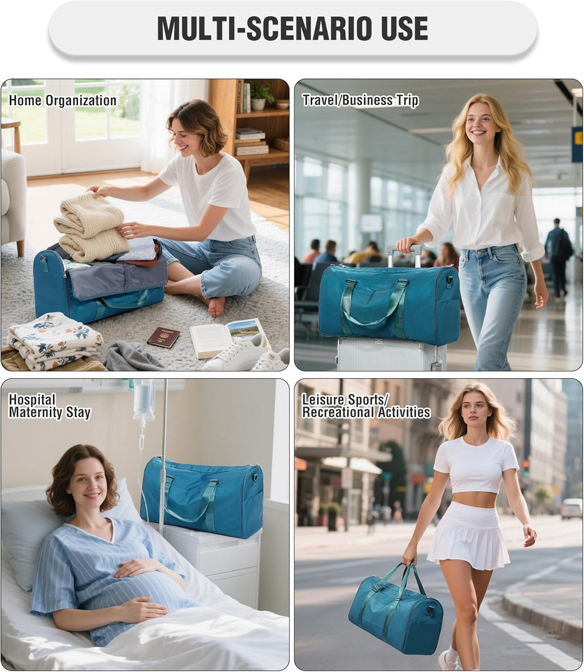 Convertible Garment Duffle Bags for Travel, Carry On Garment Bag for Women Men 2 in 1 Hanging Suit Bag, Large Weekender Bags for Business Trip Wedding Hanging Clothes Black