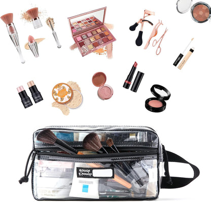 Rough Enough Clear Travel Toiletry Bag for Men Women Traveling Toiletries Essentials Shaving Hygiene Dopp Kit