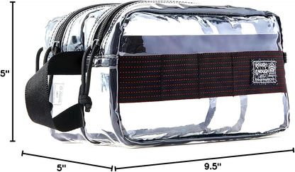 Rough Enough Clear Travel Toiletry Bag for Men Women Traveling Toiletries Essentials Shaving Hygiene Dopp Kit