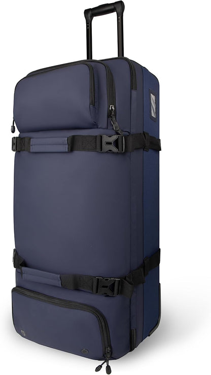 33 Inch 100L Extra Large Rolling Duffle Bag with Wheels, Wet Pocket & Shoe Compartment, Heavy Duty Water Resistant Wheeled Duffel for Moving Travel Camping