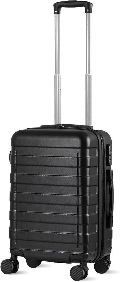 21 Inch Carry On Luggage, Expandable Hardshell Spinner Suitcase with 360-Degree Wheels Height Adjustable Handle for Travel Business Trip, Cream White