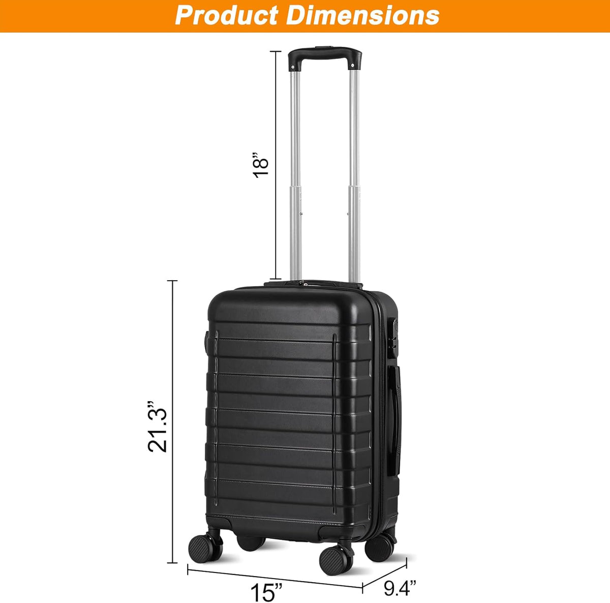 21 Inch Carry On Luggage, Expandable Hardshell Spinner Suitcase with 360-Degree Wheels Height Adjustable Handle for Travel Business Trip, Cream White
