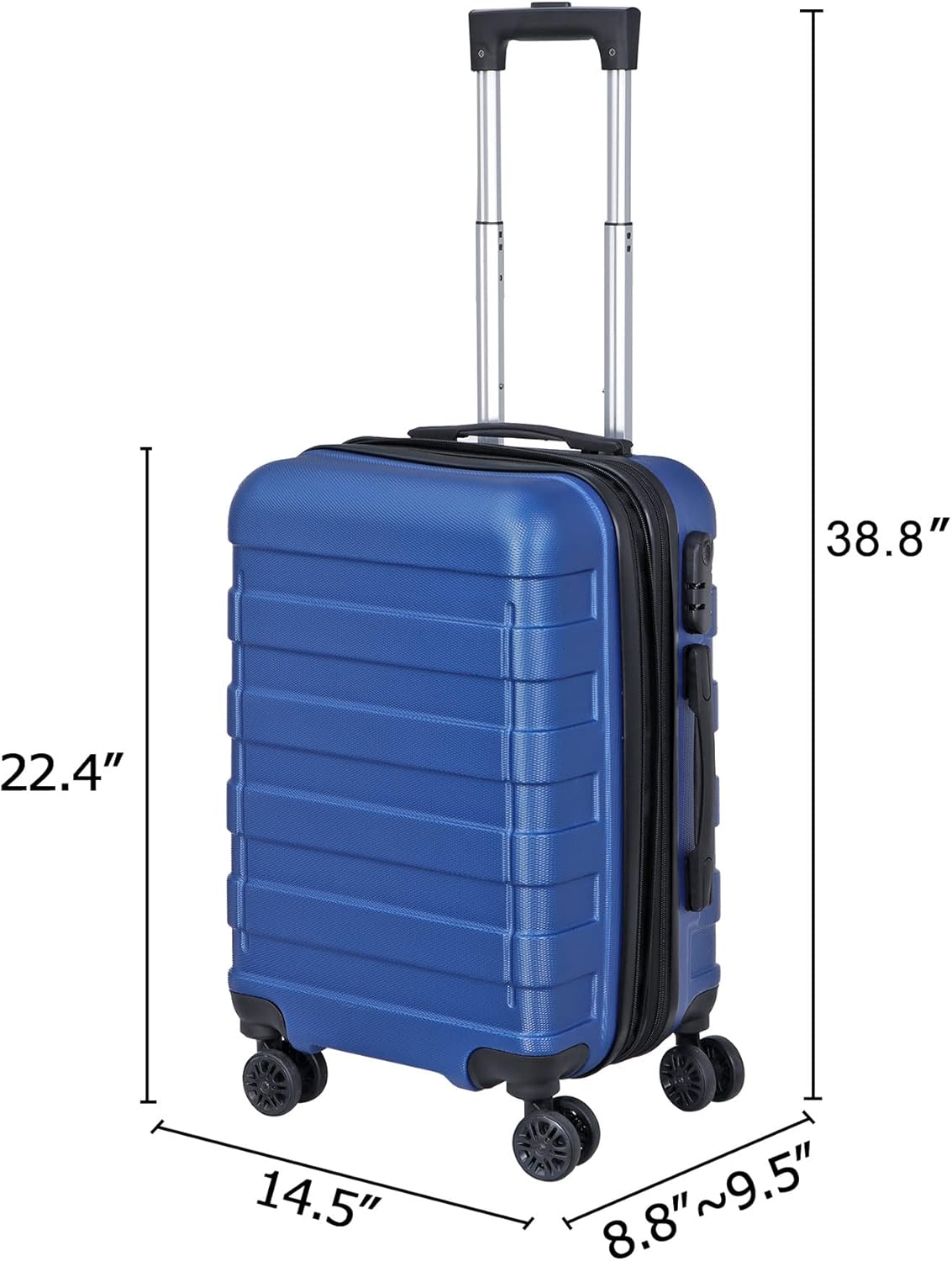 21 Inch Carry On Luggage, Expandable Hardshell Spinner Suitcase with 360-Degree Wheels Height Adjustable Handle for Travel Business Trip, Cream White