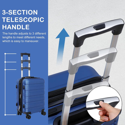 21 Inch Carry On Luggage, Expandable Hardshell Spinner Suitcase with 360-Degree Wheels Height Adjustable Handle for Travel Business Trip, Cream White