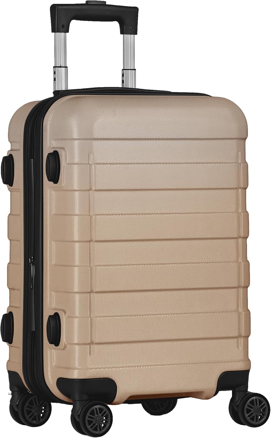 21 Inch Carry On Luggage, Expandable Hardshell Spinner Suitcase with 360-Degree Wheels Height Adjustable Handle for Travel Business Trip, Cream White