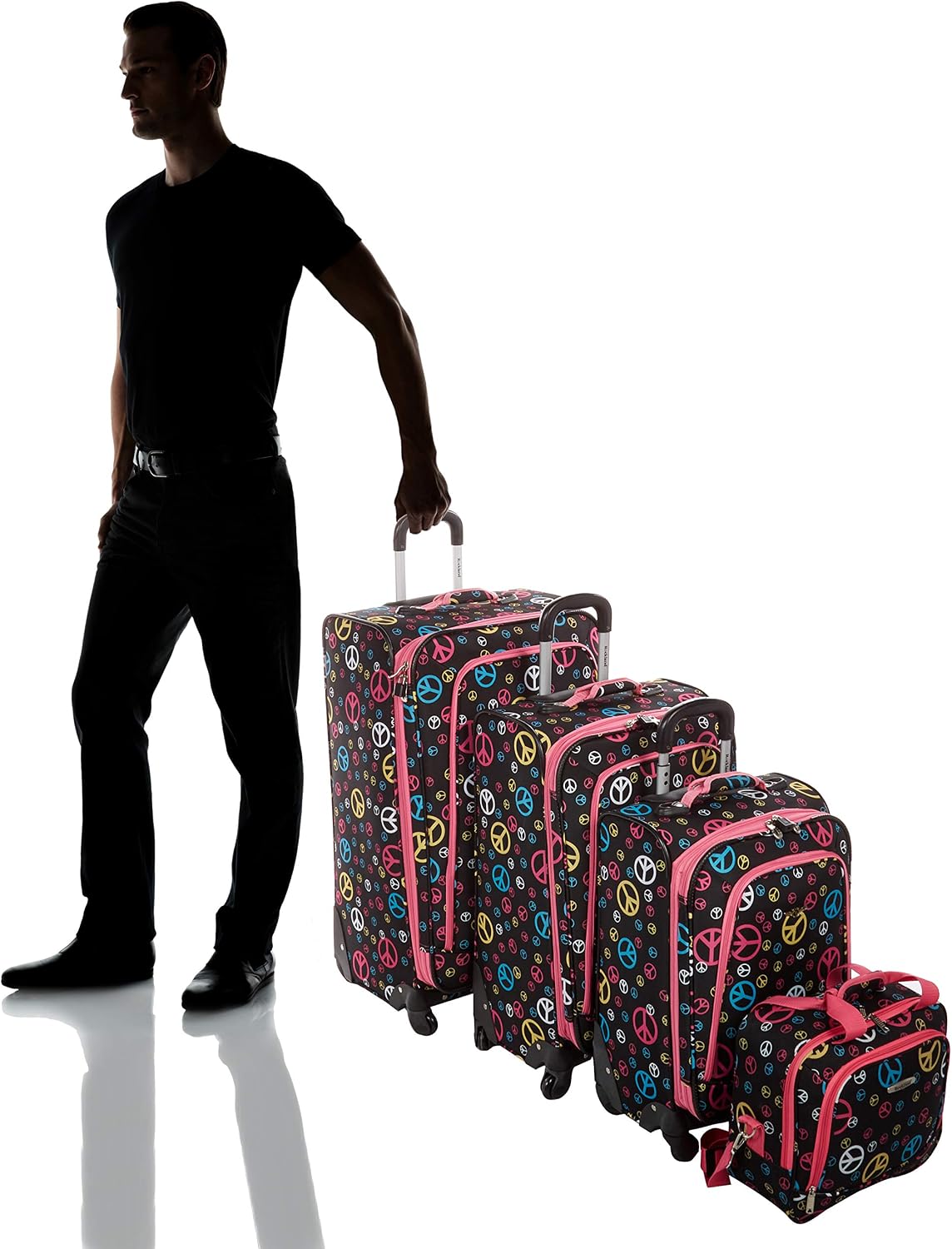 Fusion Softside Spinner Wheel Luggage, Peace, 3-Piece Set (20/24/28)