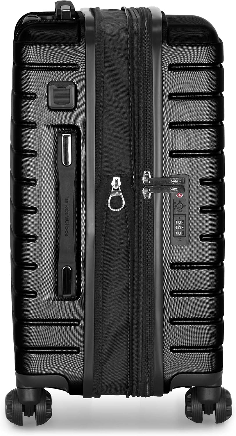Archer Polycarbonate Hardside Spinner Luggage Set, Tie Down Straps, Purple, Carry-On 21-Inch