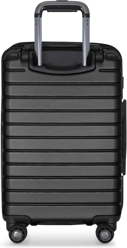 Archer Polycarbonate Hardside Spinner Luggage Set, Tie Down Straps, Purple, Carry-On 21-Inch