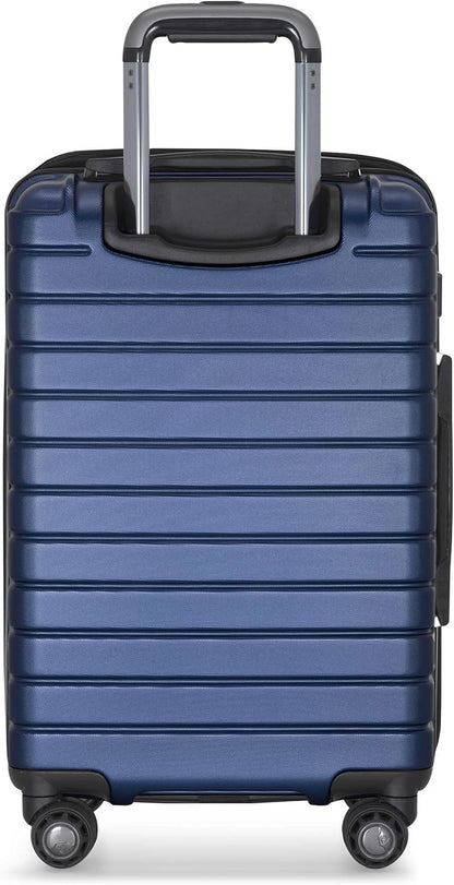Archer Polycarbonate Hardside Spinner Luggage Set, Tie Down Straps, Purple, Carry-On 21-Inch