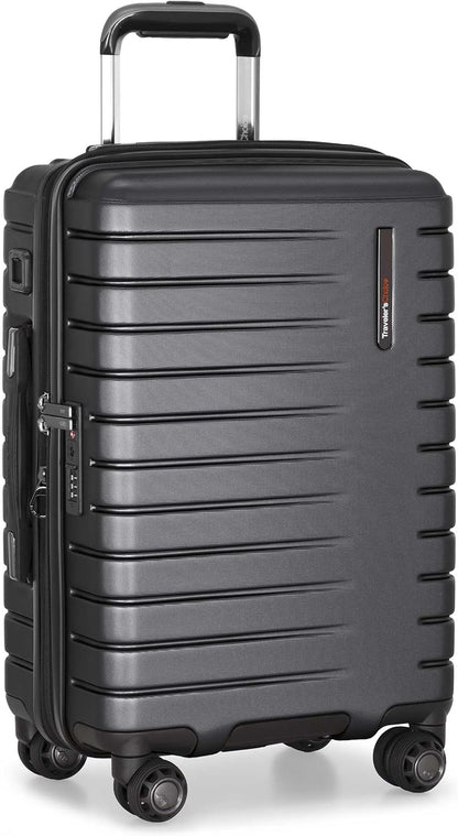 Archer Polycarbonate Hardside Spinner Luggage Set, Tie Down Straps, Purple, Carry-On 21-Inch