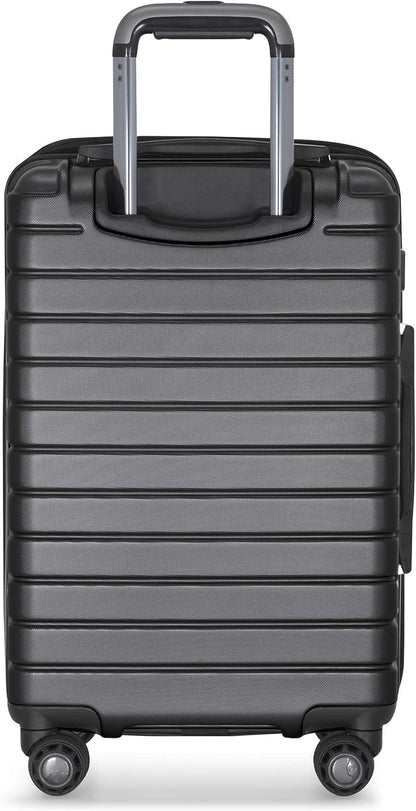 Archer Polycarbonate Hardside Spinner Luggage Set, Tie Down Straps, Purple, Carry-On 21-Inch