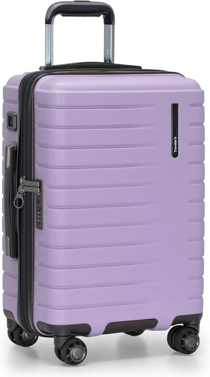 Archer Polycarbonate Hardside Spinner Luggage Set, Tie Down Straps, Purple, Carry-On 21-Inch