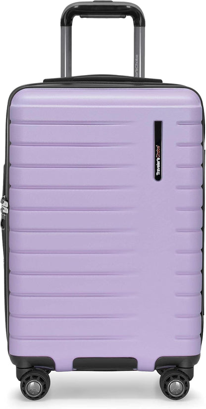 Archer Polycarbonate Hardside Spinner Luggage Set, Tie Down Straps, Purple, Carry-On 21-Inch