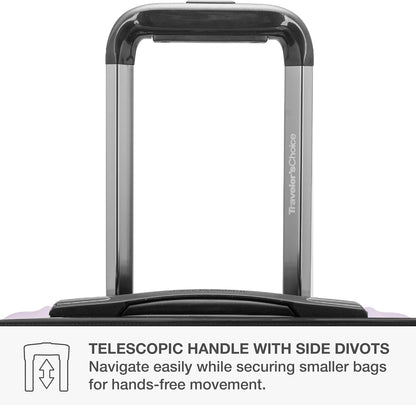 Archer Polycarbonate Hardside Spinner Luggage Set, Tie Down Straps, Purple, Carry-On 21-Inch