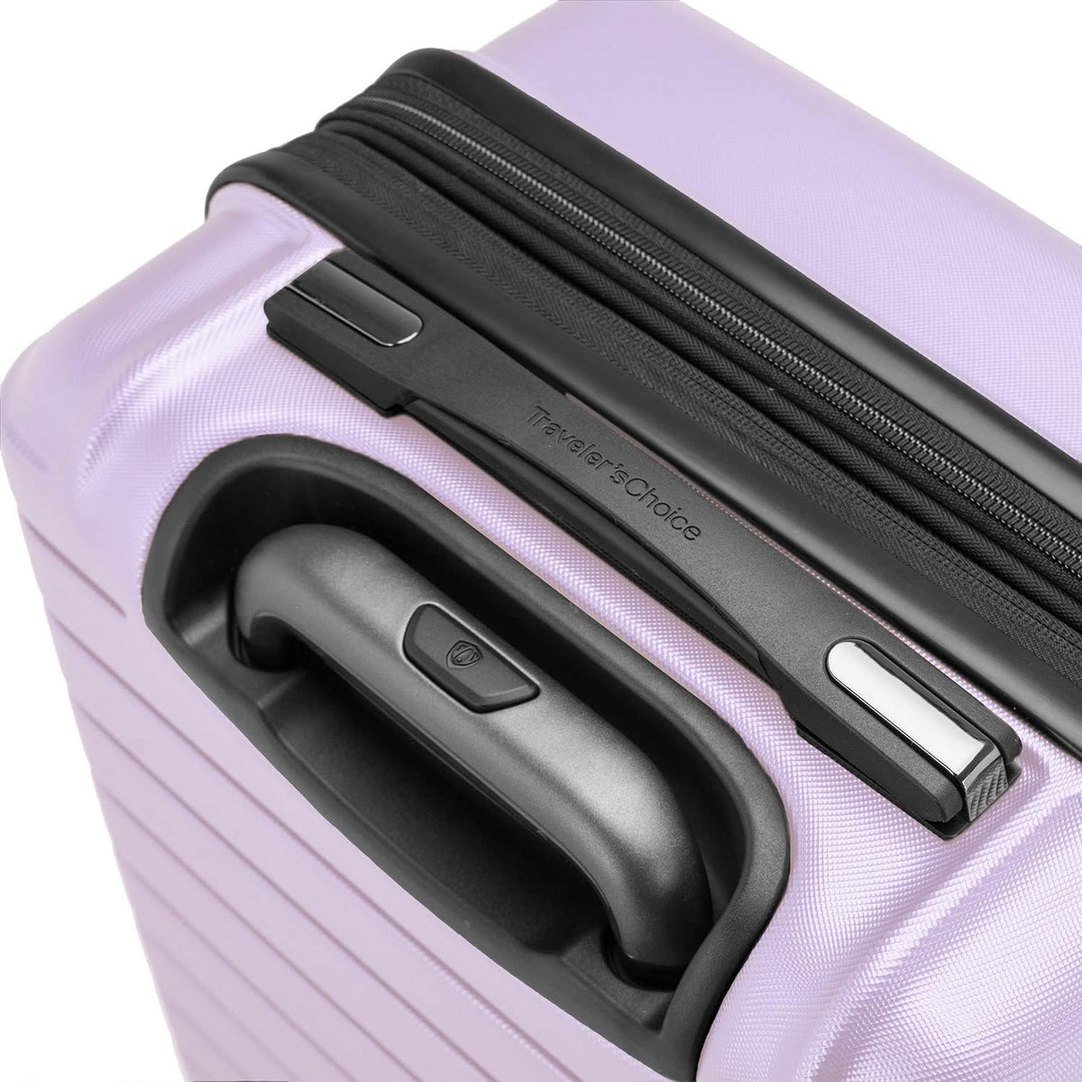 Archer Polycarbonate Hardside Spinner Luggage Set, Tie Down Straps, Purple, Carry-On 21-Inch