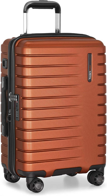 Archer Polycarbonate Hardside Spinner Luggage Set, Tie Down Straps, Purple, Carry-On 21-Inch