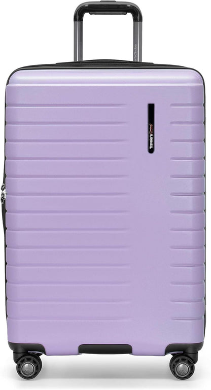 Archer Polycarbonate Hardside Spinner Luggage Set, Tie Down Straps, Purple, Carry-On 21-Inch