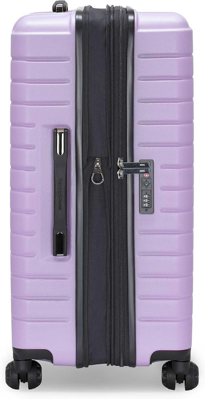 Archer Polycarbonate Hardside Spinner Luggage Set, Tie Down Straps, Purple, Carry-On 21-Inch