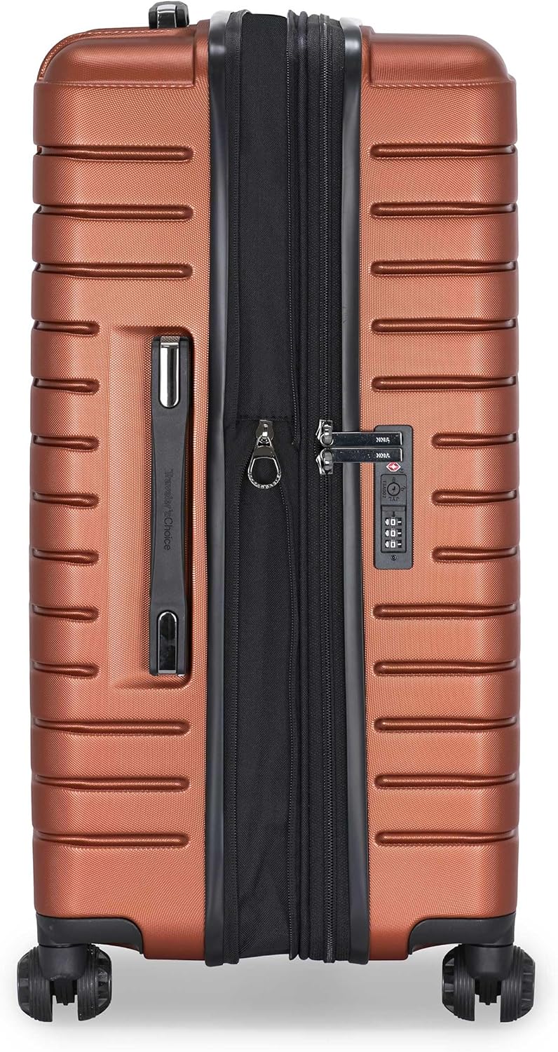 Archer Polycarbonate Hardside Spinner Luggage Set, Tie Down Straps, Purple, Carry-On 21-Inch
