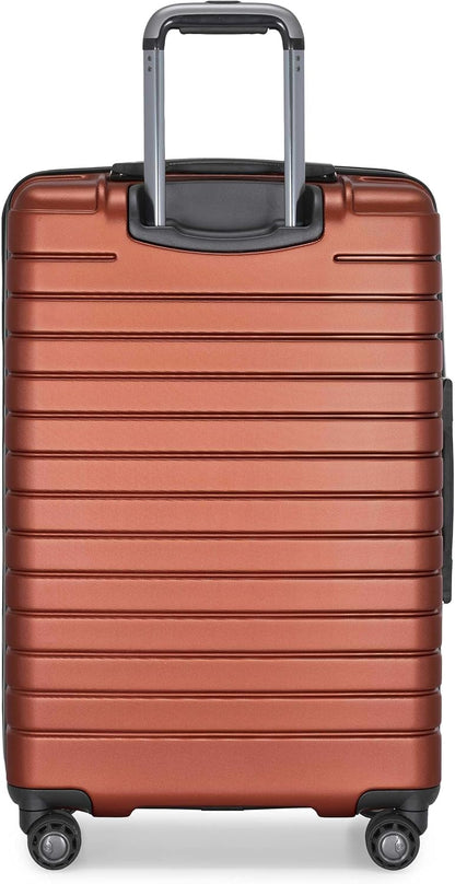 Archer Polycarbonate Hardside Spinner Luggage Set, Tie Down Straps, Purple, Carry-On 21-Inch
