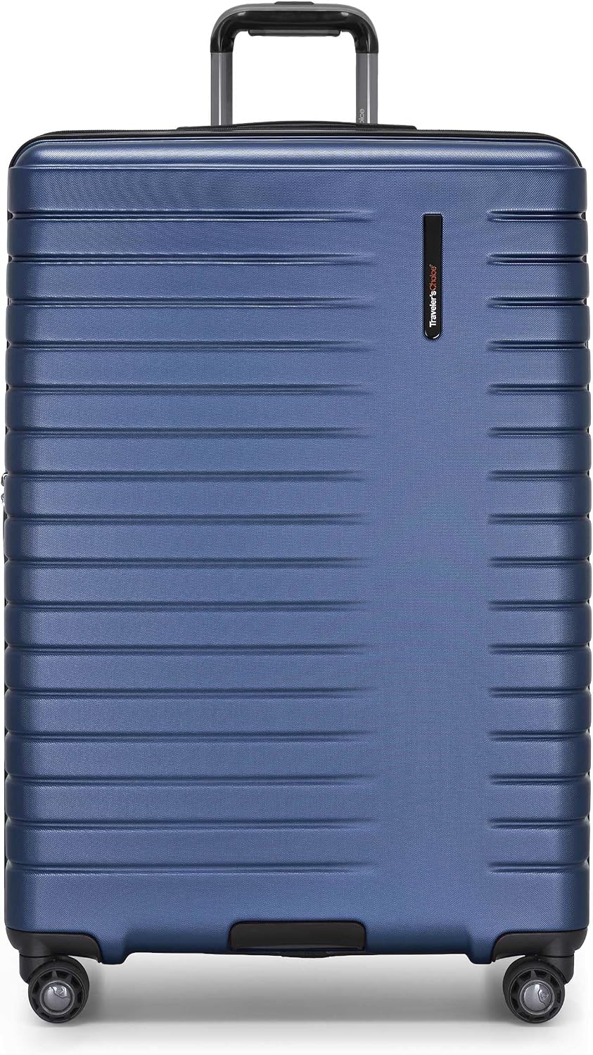 Archer Polycarbonate Hardside Spinner Luggage Set, Tie Down Straps, Purple, Carry-On 21-Inch