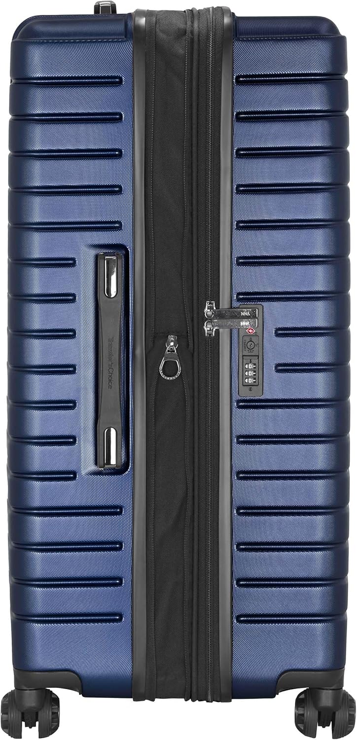 Archer Polycarbonate Hardside Spinner Luggage Set, Tie Down Straps, Purple, Carry-On 21-Inch