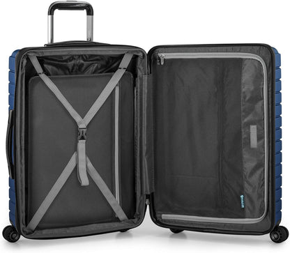 Archer Polycarbonate Hardside Spinner Luggage Set, Tie Down Straps, Purple, Carry-On 21-Inch