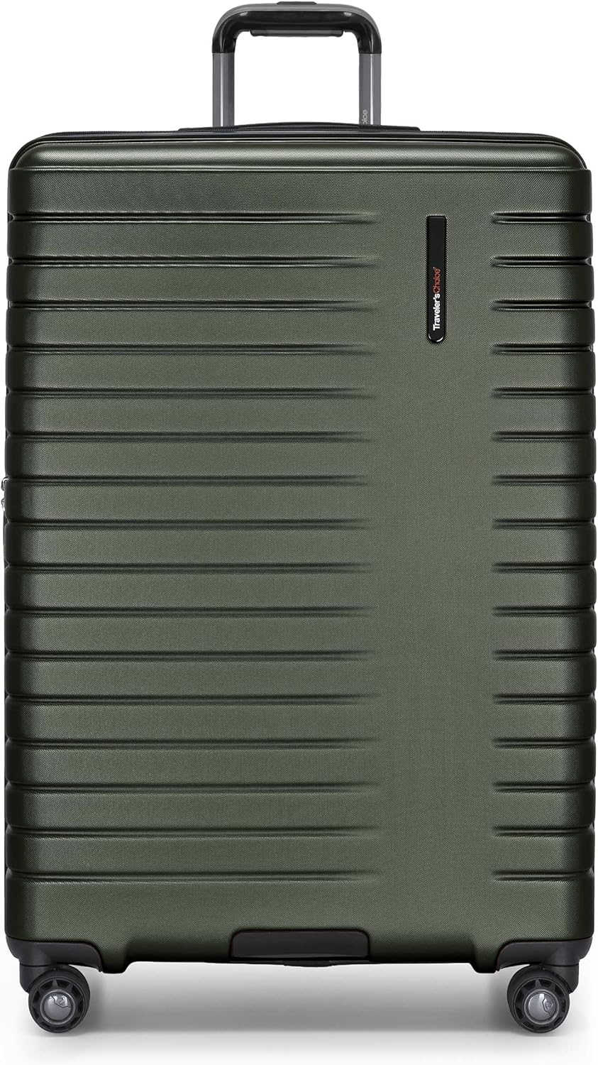 Archer Polycarbonate Hardside Spinner Luggage Set, Tie Down Straps, Purple, Carry-On 21-Inch