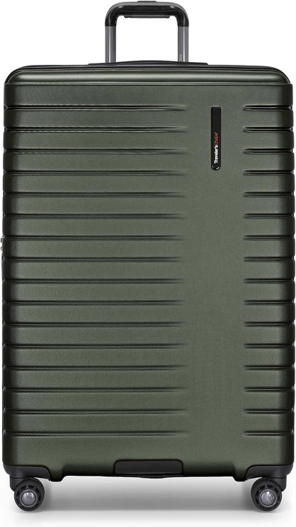 Archer Polycarbonate Hardside Spinner Luggage Set, Tie Down Straps, Purple, Carry-On 21-Inch