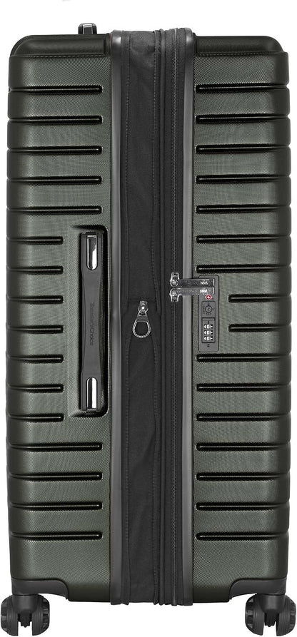 Archer Polycarbonate Hardside Spinner Luggage Set, Tie Down Straps, Purple, Carry-On 21-Inch
