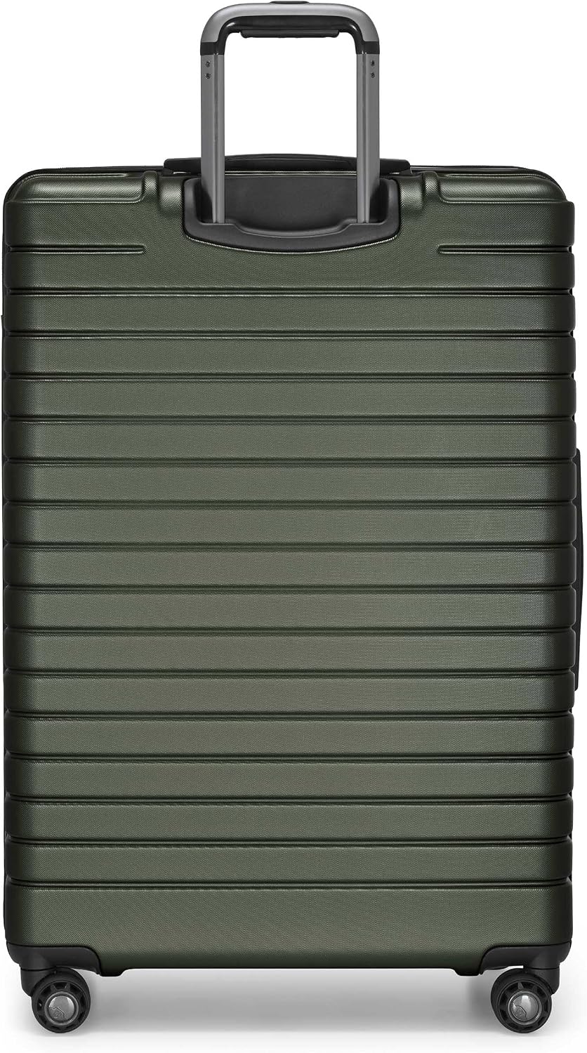 Archer Polycarbonate Hardside Spinner Luggage Set, Tie Down Straps, Purple, Carry-On 21-Inch