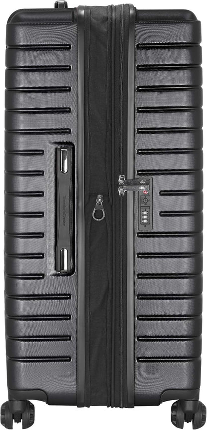 Archer Polycarbonate Hardside Spinner Luggage Set, Tie Down Straps, Purple, Carry-On 21-Inch