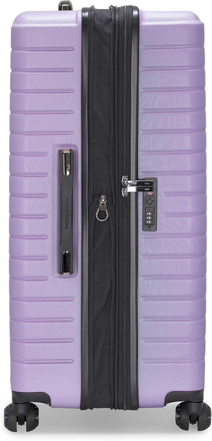 Archer Polycarbonate Hardside Spinner Luggage Set, Tie Down Straps, Purple, Carry-On 21-Inch