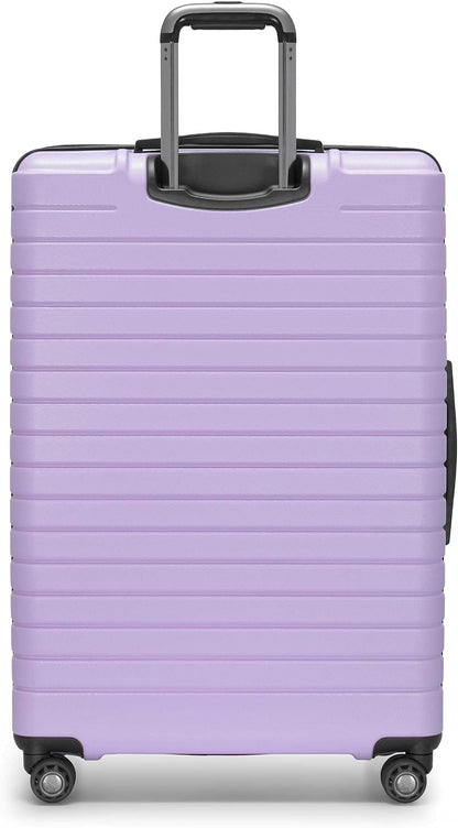 Archer Polycarbonate Hardside Spinner Luggage Set, Tie Down Straps, Purple, Carry-On 21-Inch