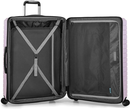 Archer Polycarbonate Hardside Spinner Luggage Set, Tie Down Straps, Purple, Carry-On 21-Inch