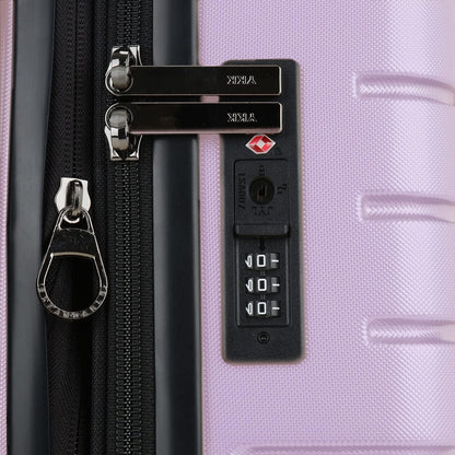 Archer Polycarbonate Hardside Spinner Luggage Set, Tie Down Straps, Purple, Carry-On 21-Inch