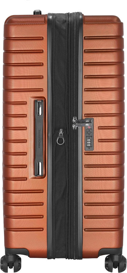 Archer Polycarbonate Hardside Spinner Luggage Set, Tie Down Straps, Purple, Carry-On 21-Inch