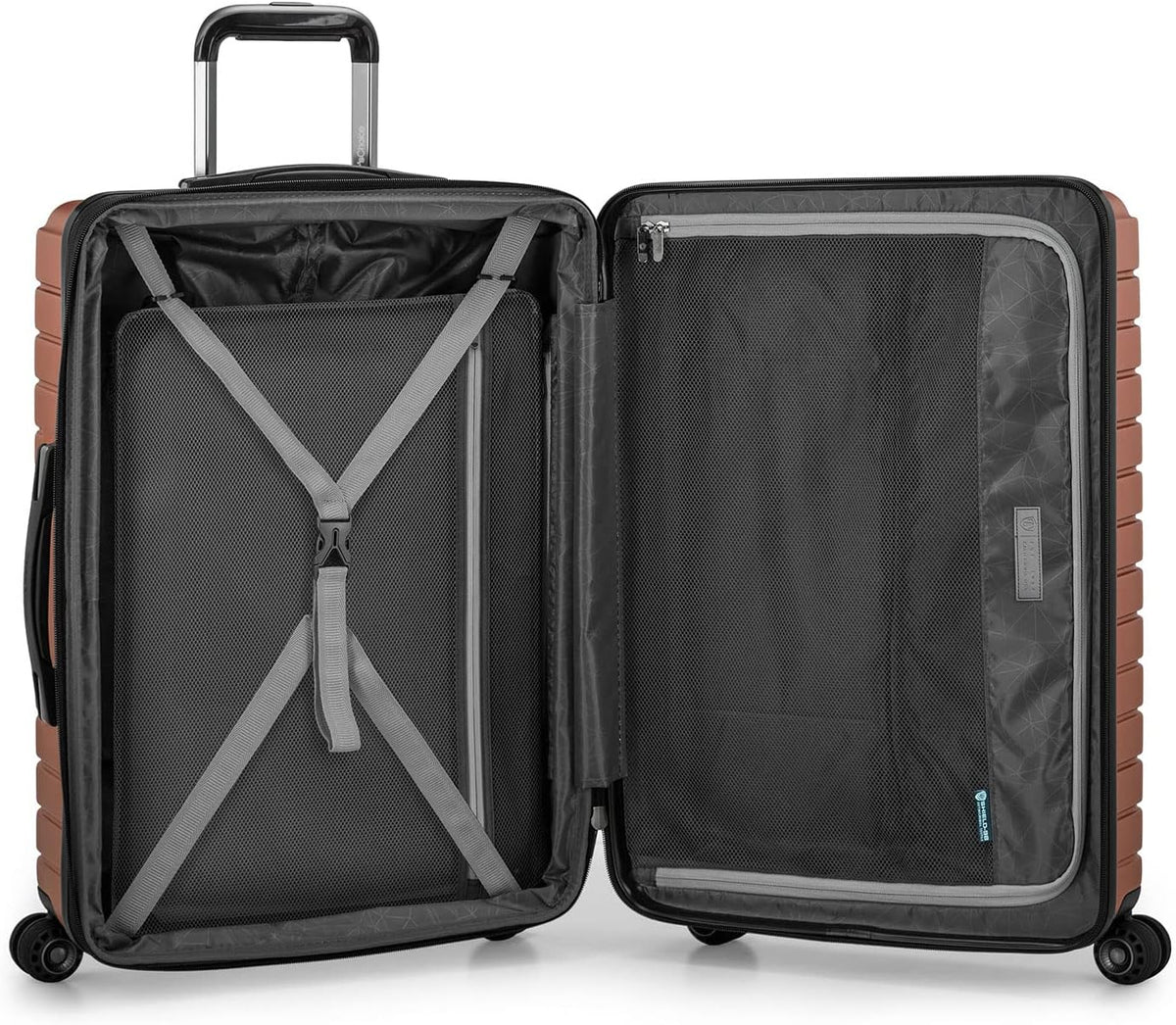 Archer Polycarbonate Hardside Spinner Luggage Set, Tie Down Straps, Purple, Carry-On 21-Inch