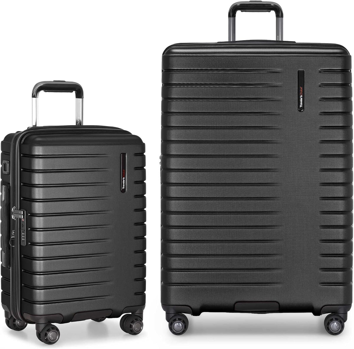 Archer Polycarbonate Hardside Spinner Luggage Set, Tie Down Straps, Purple, Carry-On 21-Inch