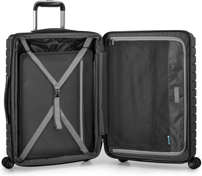 Archer Polycarbonate Hardside Spinner Luggage Set, Tie Down Straps, Purple, Carry-On 21-Inch