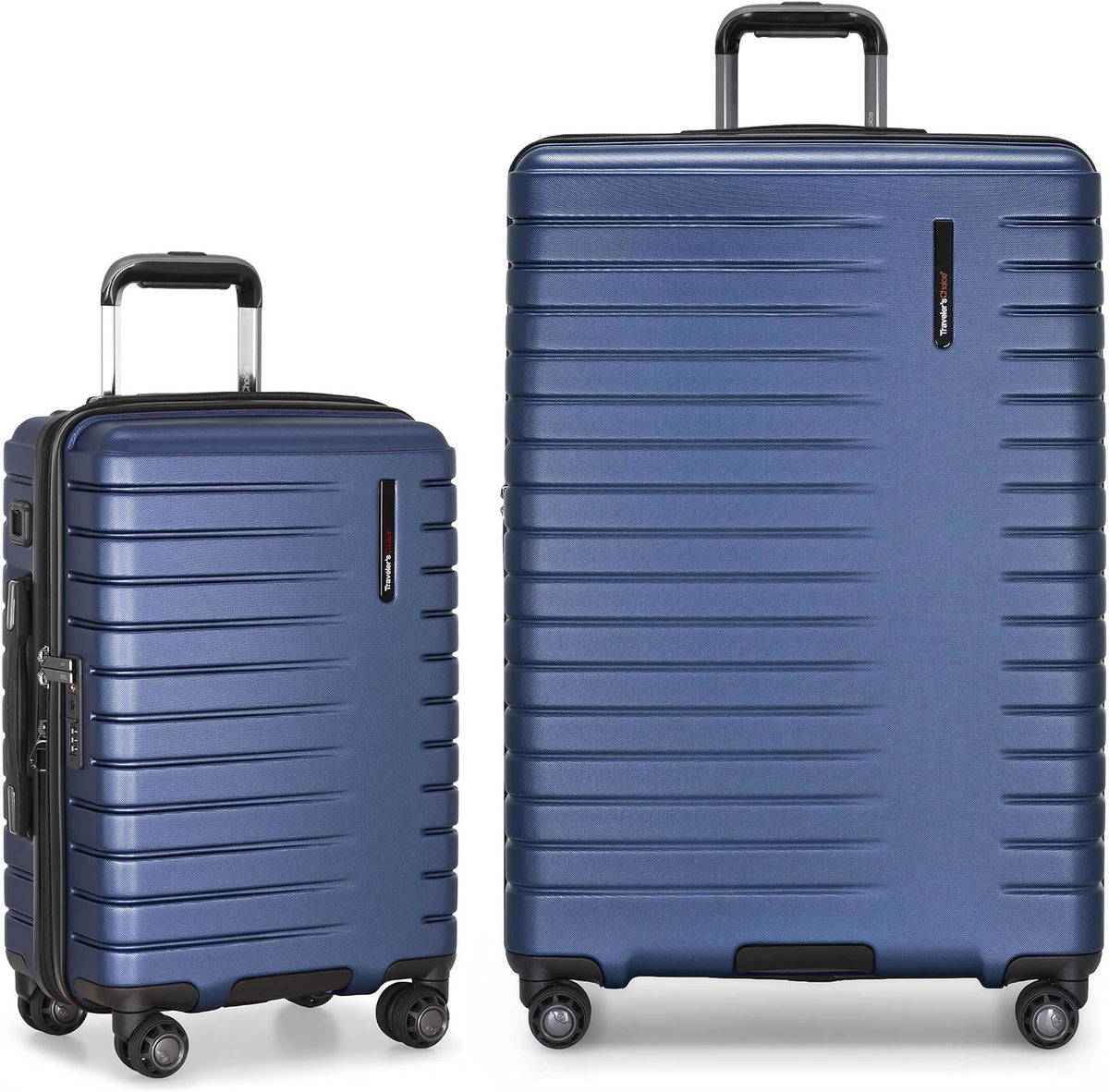 Archer Polycarbonate Hardside Spinner Luggage Set, Tie Down Straps, Purple, Carry-On 21-Inch
