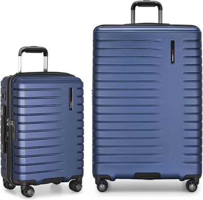 Archer Polycarbonate Hardside Spinner Luggage Set, Tie Down Straps, Purple, Carry-On 21-Inch